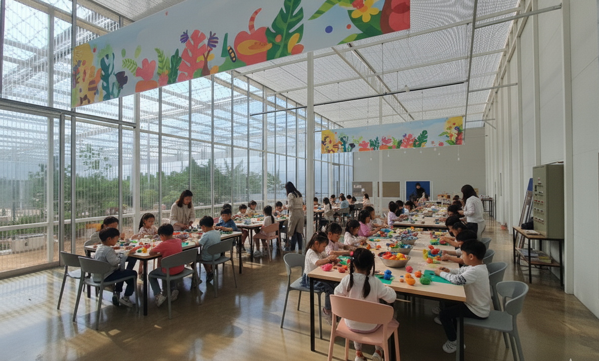 쌀 클레이로 정글을 표현하는 아이들 이미지